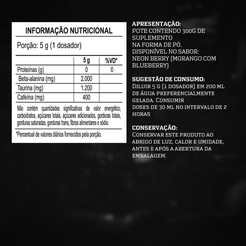 PRÉ TREINO ÉVORA XT - DARKNESS 300G
