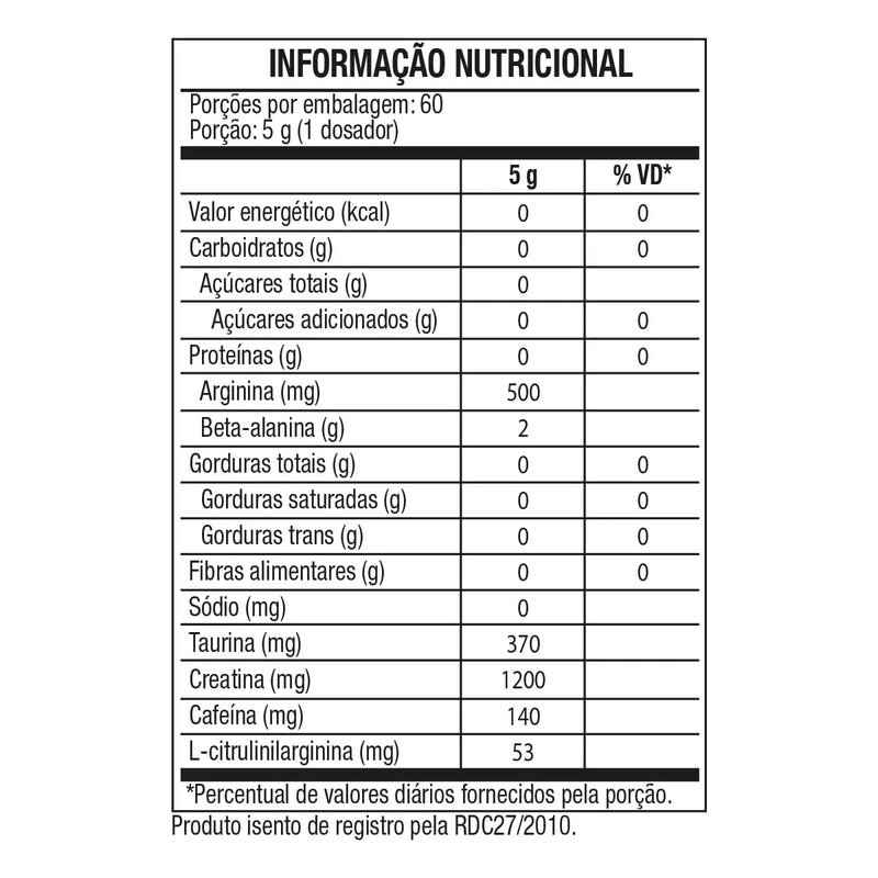 PRÉ TREINO BONE CRUSHER - BLACK SKULL - 300G